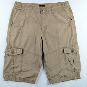 Helix Mens Khaki Tan Cotton Cargo Shorts Size 32 Utility Outdoor Gorpcore